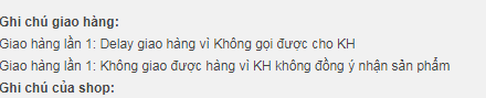 DANH SÁCH KHÁCH HÀNG BOM HÀNG, ĐẶT HÀNG KHÔNG NHẬN HÀNG, ĐẶT HÀNG CHO VUI MỒM VUI MIỆNG