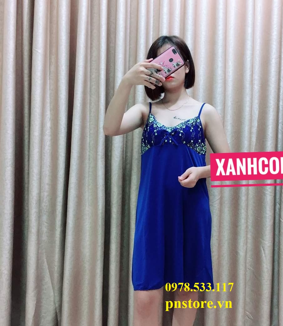 Sỉ nguyên ri đầm ngủ thun lạnh phối ren giá 3x - zalo 0978533117